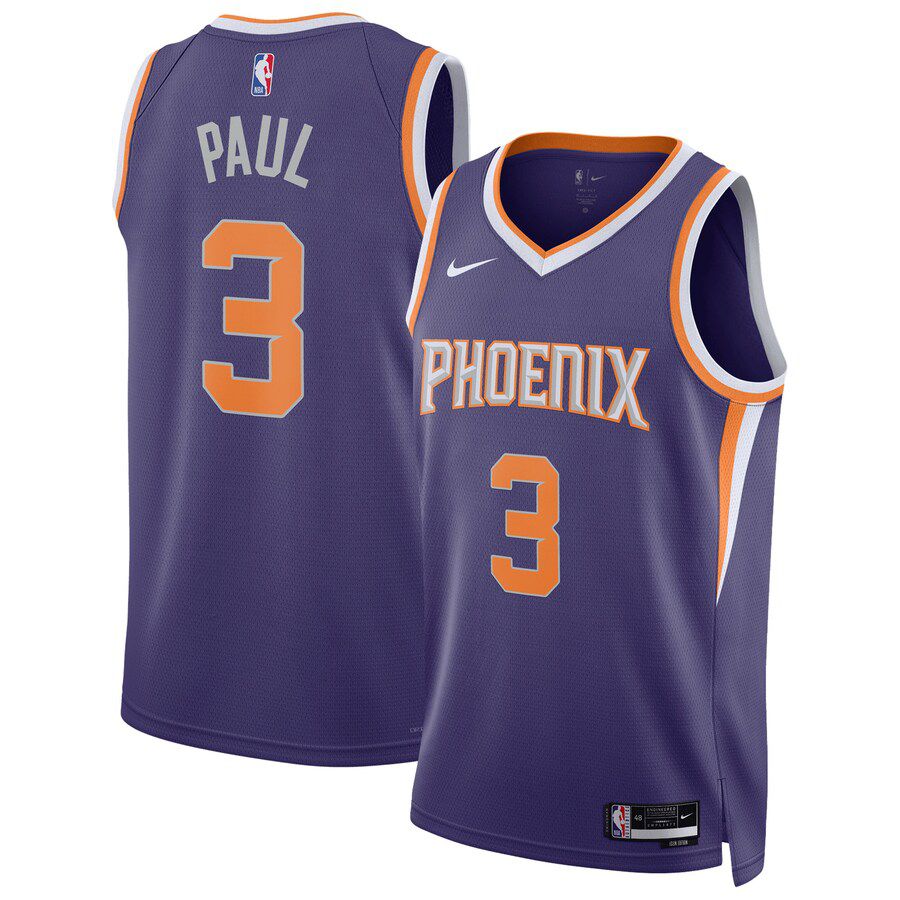Men Phoenix Suns #3 Chris Paul Nike Purple Icon Edition 2022-23 Swingman NBA Jersey->->NBA Jersey